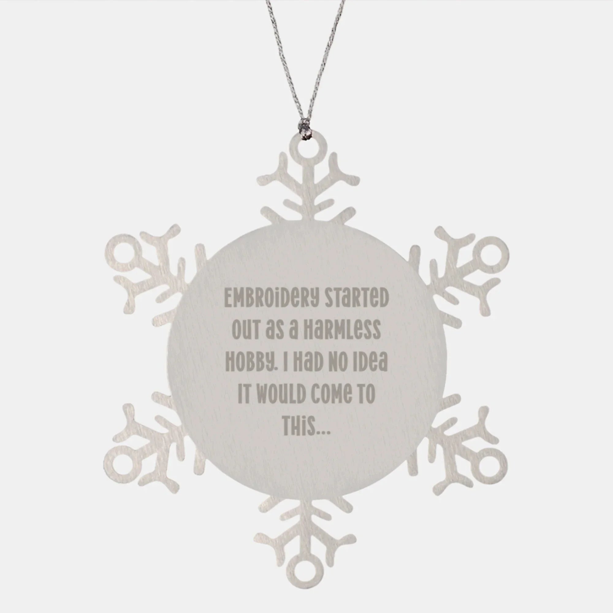Funny Embroidery Gifts for Men and Women Snowflake Ornament, Christmas Unique Gifts from Friends and Family