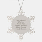 Funny Postal Worker Gifts from Friends for Men Unique Snowflake Ornament Stainless Steel Christmas Decorations