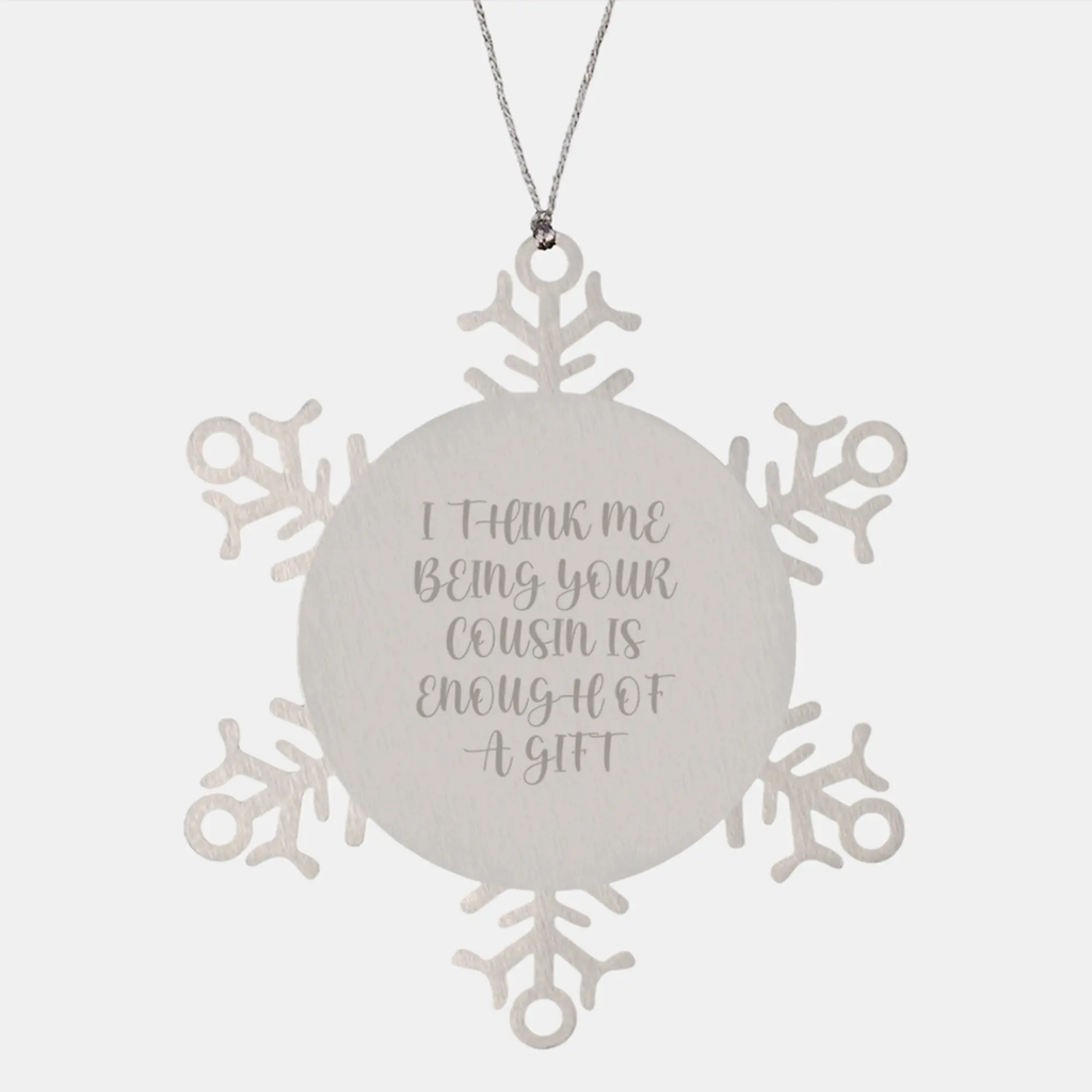 Cousin Gift Christmas Ornament for Him – Shatterproof Stainless - Image 1