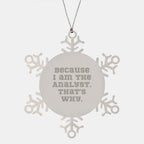 Funny Analyst Snowflake Ornament Gifts from Men to Colleagues, Christmas Unique Gifts for Analysts, Shatterproof Stainless Steel