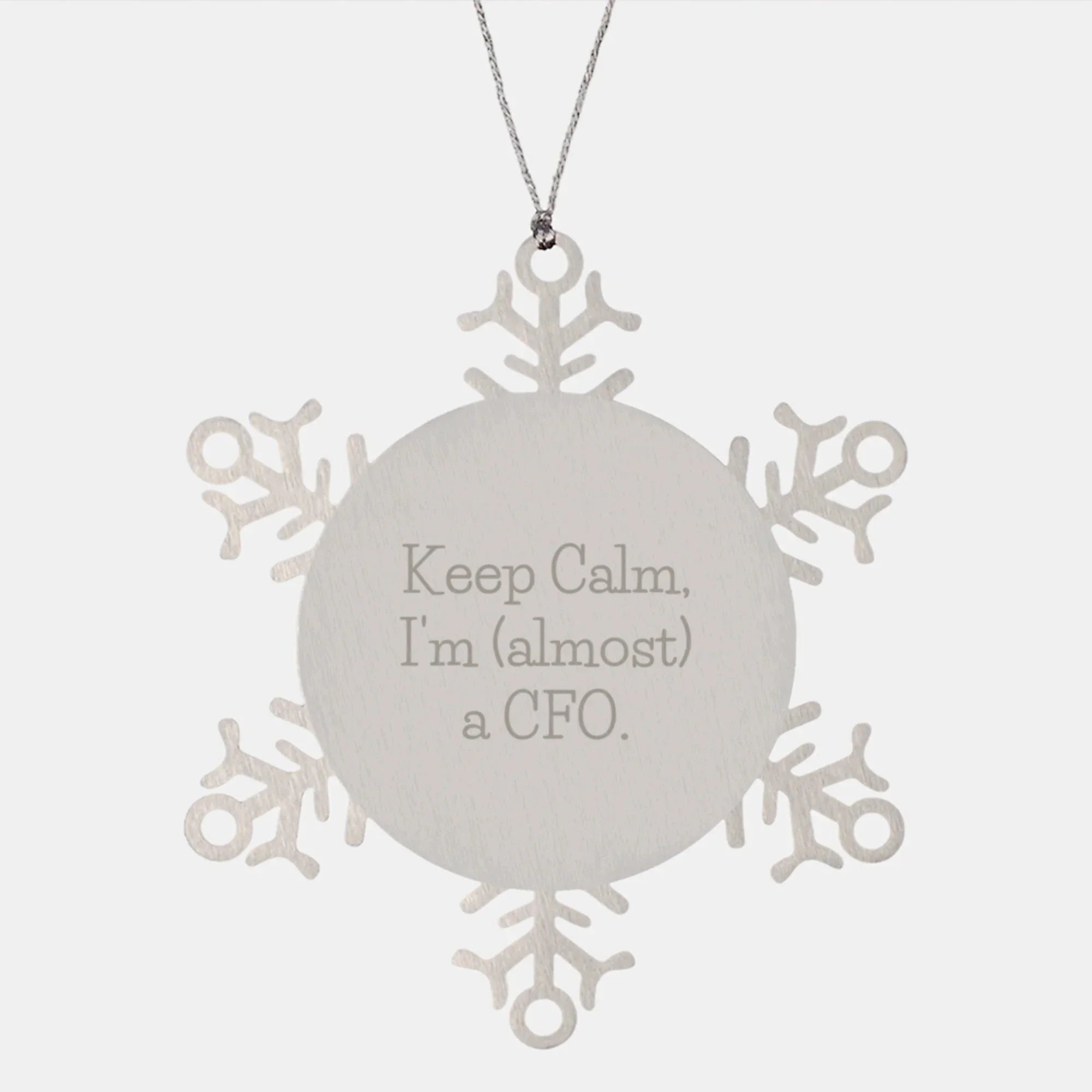 Funny CFO Christmas Unique Gifts, Snowflake Ornaments for Men Friends, 'Keep Calm I'm almost a CFO' Decorative Home Office Desk Accessories from Friends, CFO Gifts for Men and Women