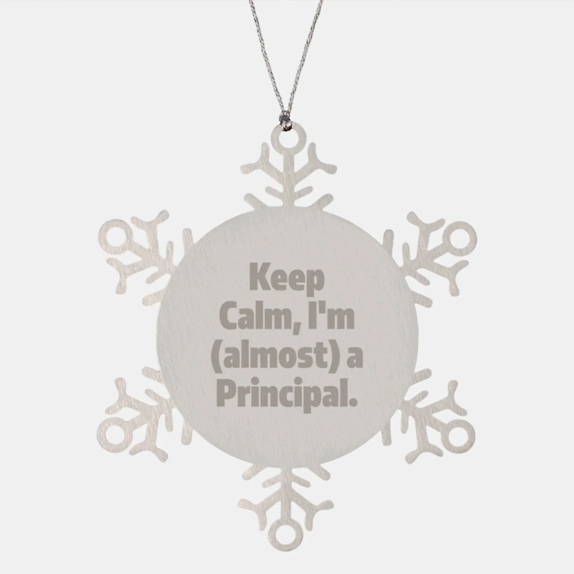 Funny Christmas Unique Gifts for Principal or Men Snowflake Ornament, Gifts from Family, Friends, Coworkers, Unique Principal Office Decor