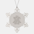 Funny Secretary Christmas Unique Gifts - Snowflake Ornament, Hot Secretary Humor, Secretary Appreciation Gifts from Men - Image 1