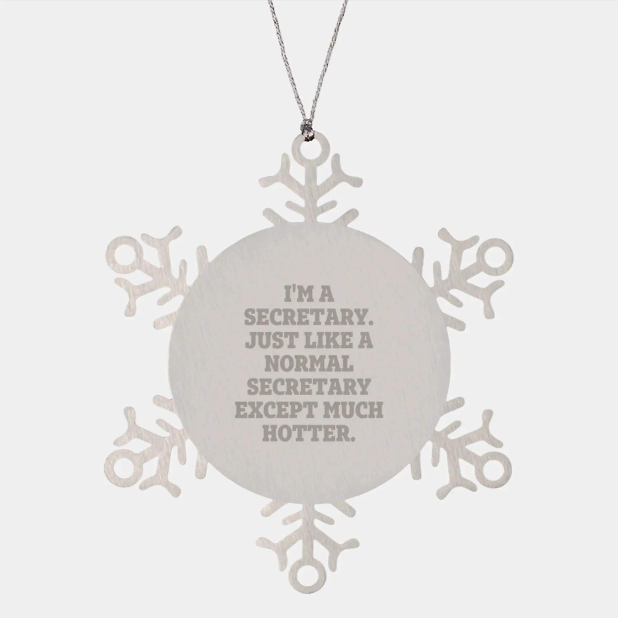 Funny Secretary Christmas Unique Gifts - Snowflake Ornament, Hot Secretary Humor, Secretary Appreciation Gifts from Men - Image 1
