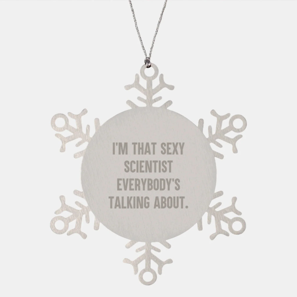 Sexy Scientist Snowflake Ornament, Funny Gifts from Friends, Coworkers, or Family for Christmas
