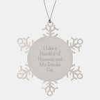 Funny Smoke Cat Christmas Unique Gifts from Men to Friends with Snowflake Ornament Quote