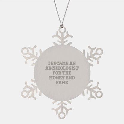 Funny Archeologist Gifts from Men to Archeologist Friends - Snowflake Ornament for Christmas Unique Gifts - Image 1