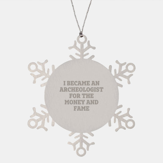Funny Archeologist Gifts from Men to Archeologist Friends - Snowflake Ornament for Christmas Unique Gifts - Image 1