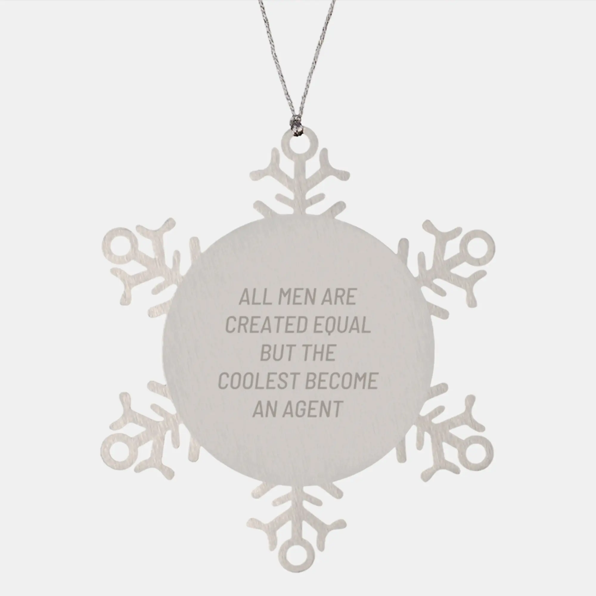Agent Keepsake Snowflake Ornament for Him Premium Christmas Gift - Image 1