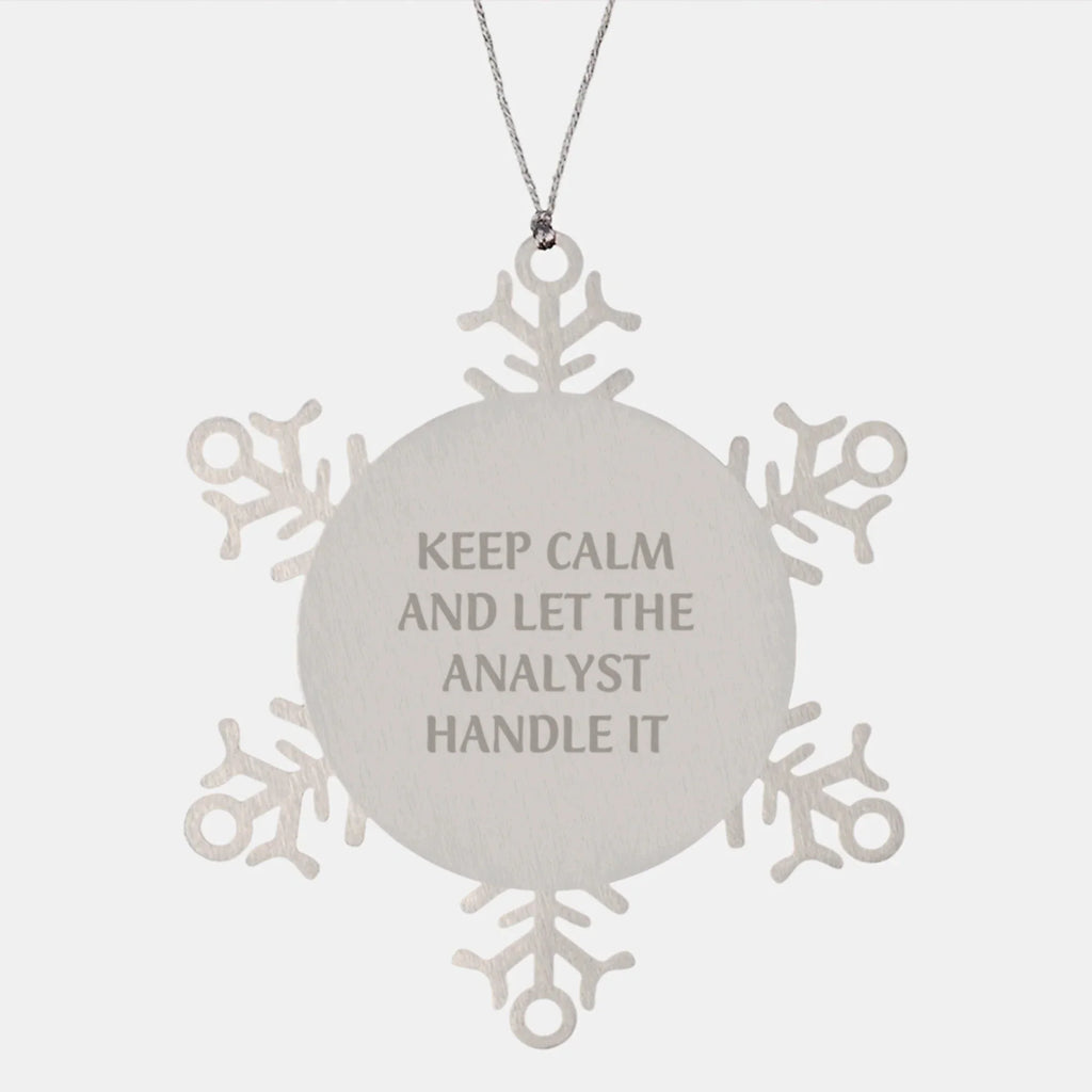 Funny Analyst Gifts from Men to Friends - Keep Calm Snowflake Ornament for Christmas