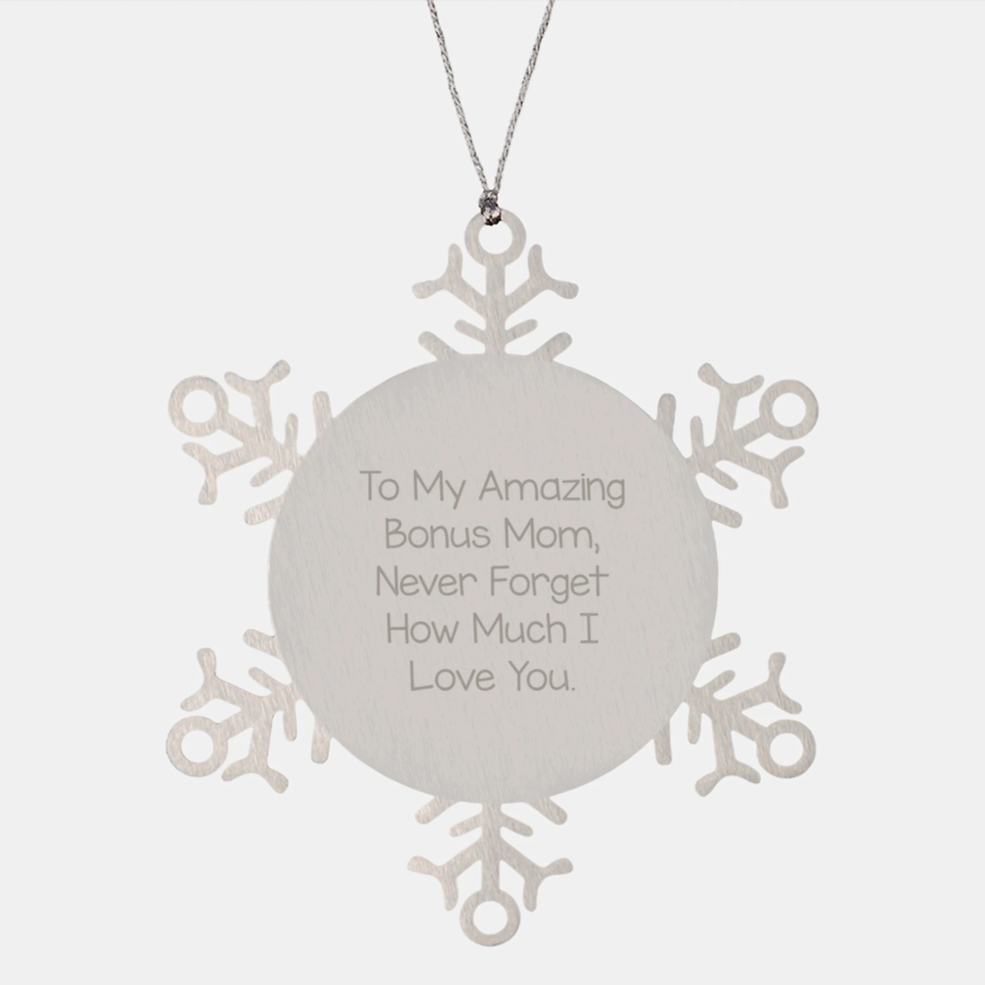 Unique Snowflake Ornaments for Bonus Mom, Funny Quotes for Sisters-in-Law, Christmas Unique Gifts from Family to Bonus Mom