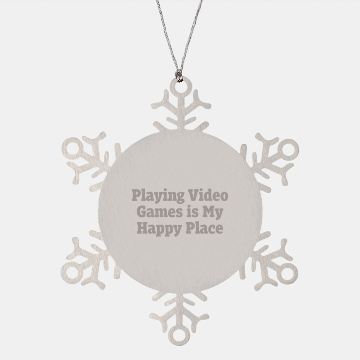 Funny Playing Video Games Is My Happy Place Christmas Ornament Gift - Image 1