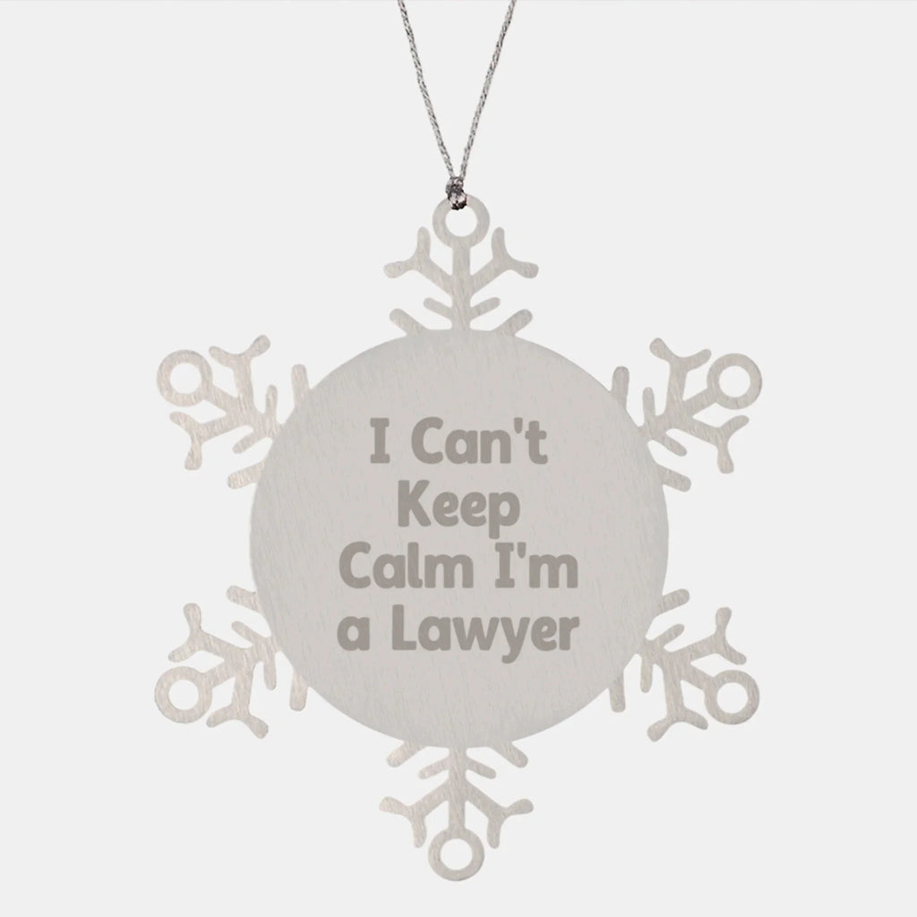 Funny Lawyer Gifts I Can't Keep Calm Snowflake Ornament for Christmas Unique Gifts from Friends Family Coworkers