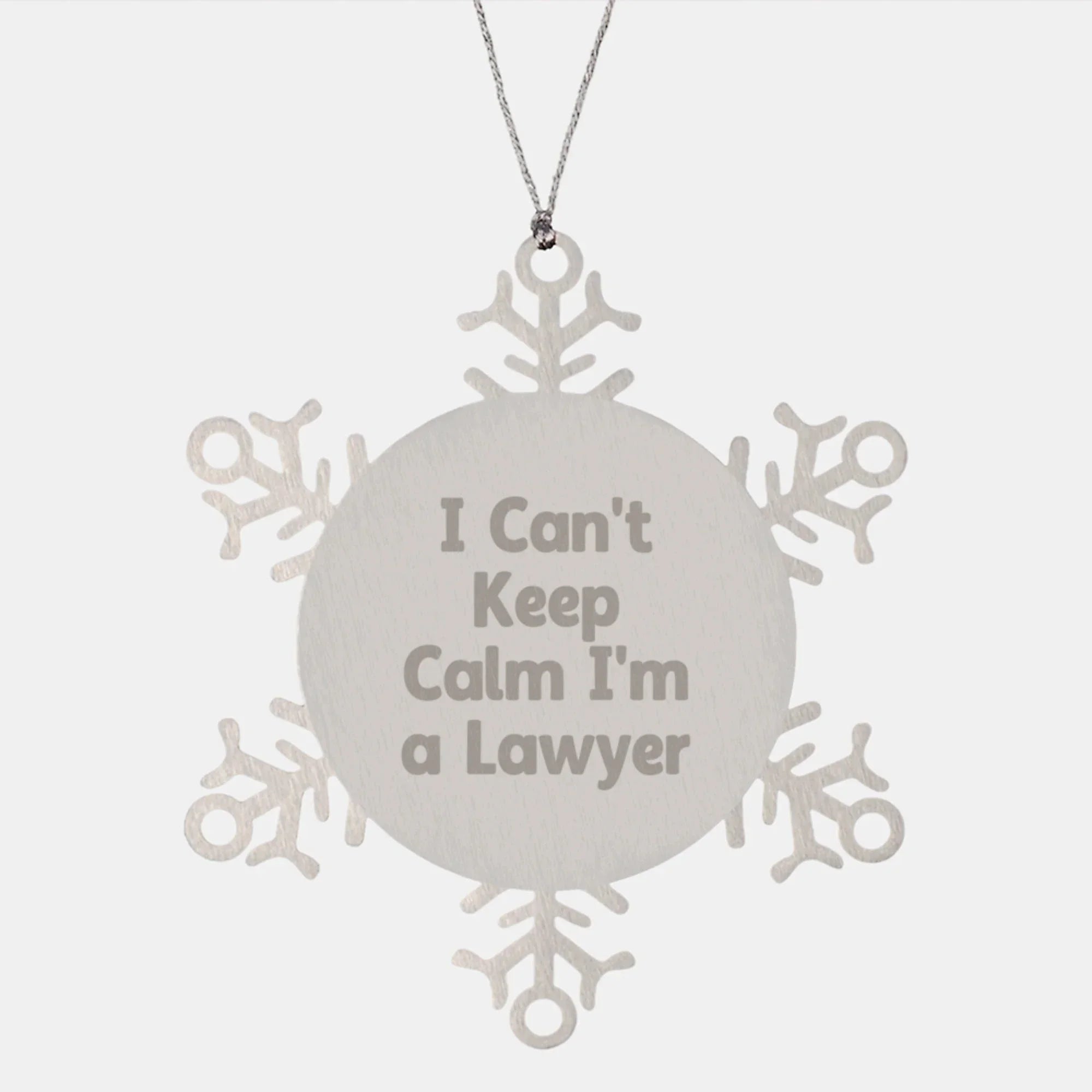 Funny Lawyer Gifts I Can't Keep Calm Snowflake Ornament for Christmas Unique Gifts from Friends Family Coworkers