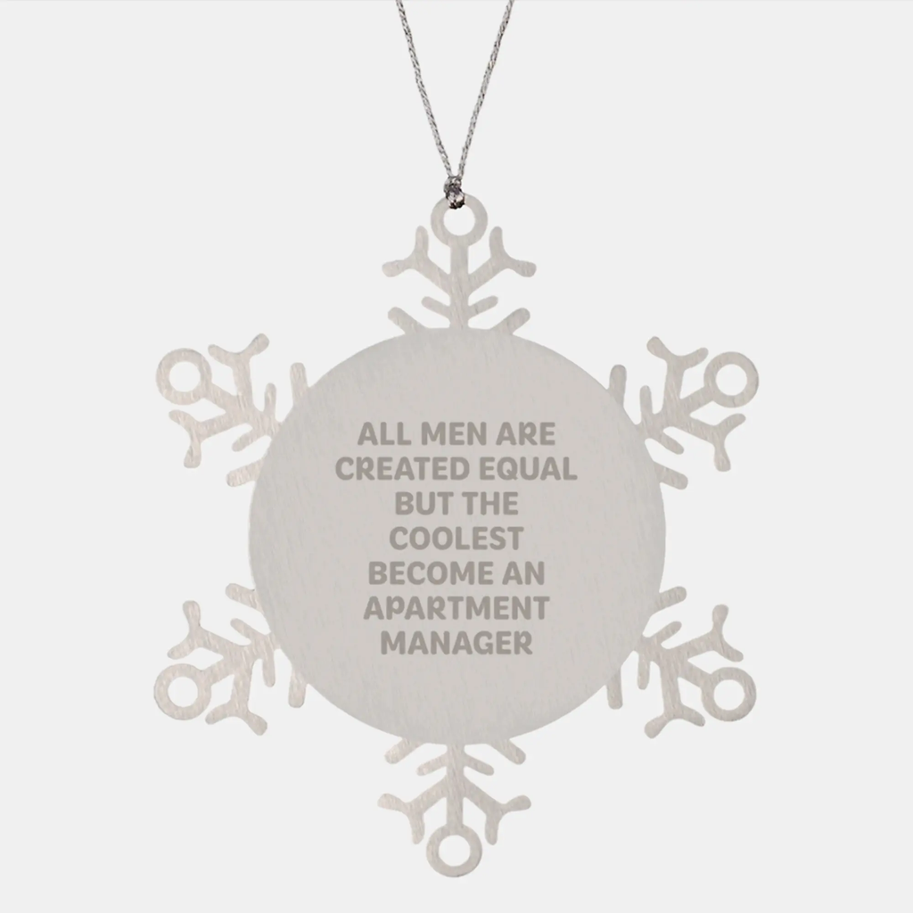 Funny Quote Snowflake Ornaments for Apartment Manager Gifts from Men, Christmas Unique Gifts for Coworkers, Apartment Manager Women - Image 1