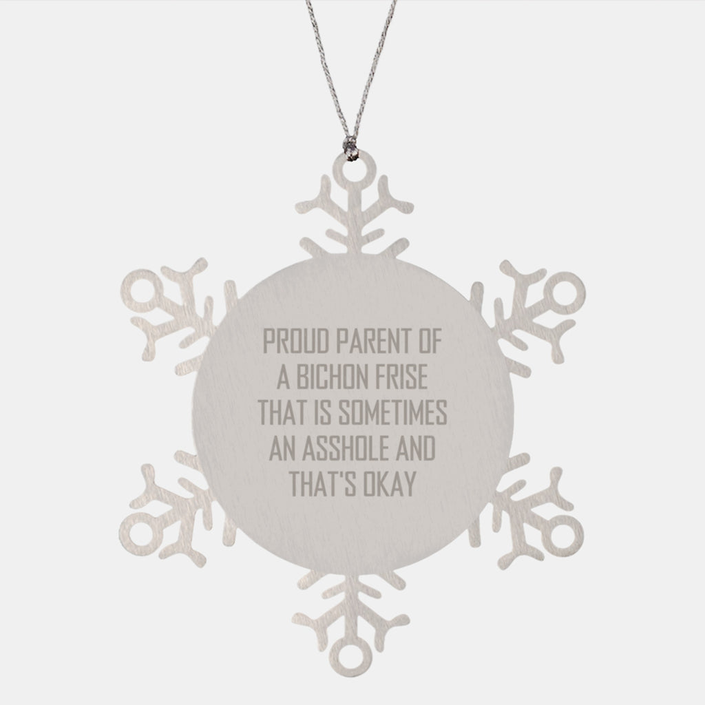 Christmas Ornament Gift Loving Bichon Frise Parent Snowflake for Kids - Image 1