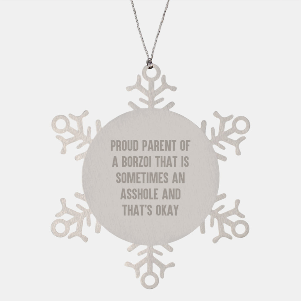 Christmas Gift Funny Borzoi Dog Snowflake Ornament for Teens - Proud - Image 1