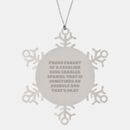 Funny Cavalier King Charles Spaniel Dog Christmas Unique Gifts from Friends, Snowflake Ornament with Cavalier King Charles Spaniel Dog Quote - Proud Parent Gifts for Men - Image 1