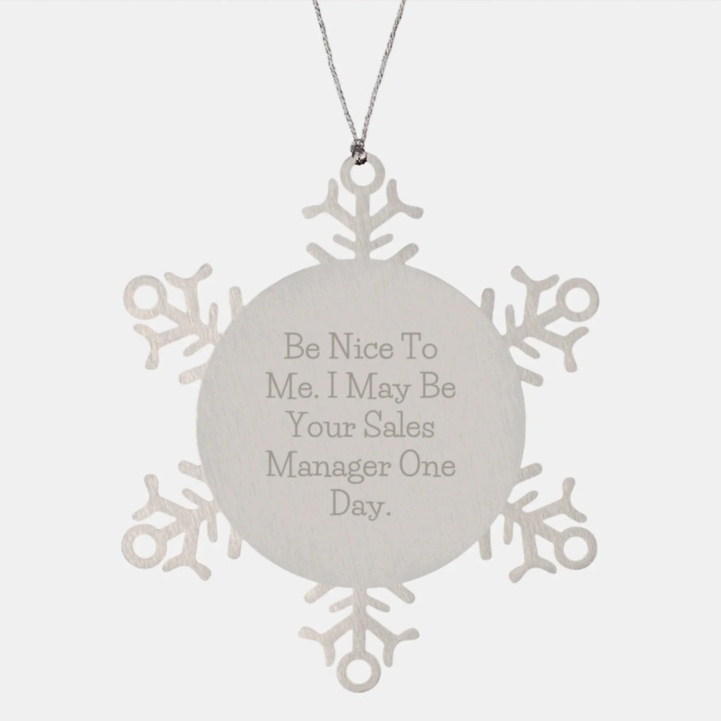Funny Snowflake Ornament Gifts from Friends to the Future Sales Manager, Inspirational Quotes for Men, Christmas Unique Gifts, Sales Manager Office Decor