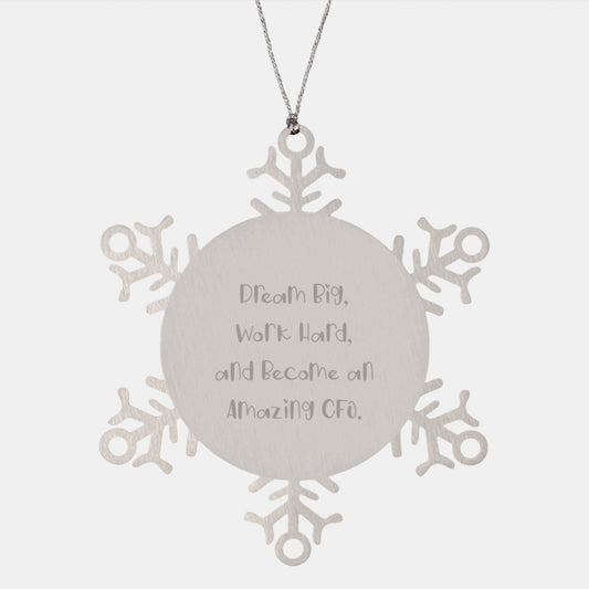 Inspirational CFO Gifts for Men, Funny Snowflake Ornament, Christmas Unique Gifts from Friends to CFO, Become Amazing CFO - Image 1