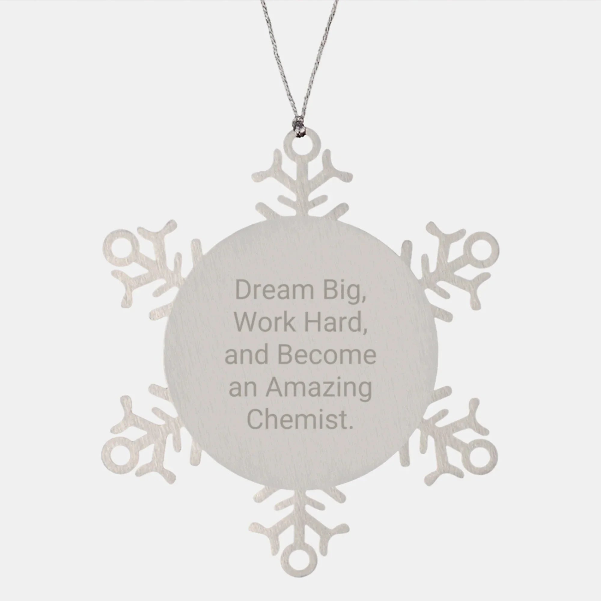 Chemist Christmas Unique Gifts from Friends Unique Snowflake Ornament, Inspirational Quotes for Chemist Men, Women, Family, Work Hard, Dream Big