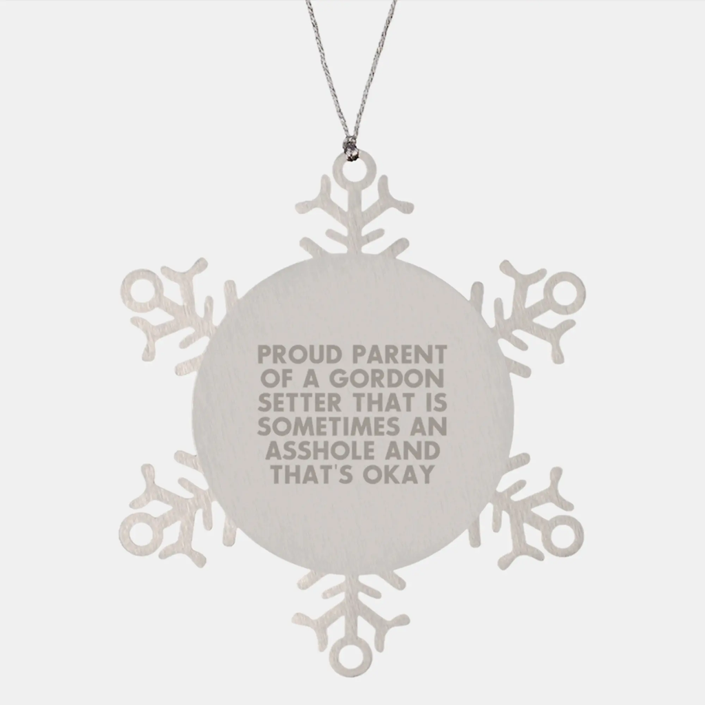 Funny Gordon Setter Dog Snowflake Ornament Gifts from Friends and Family for Christmas Unique Presents - Image 1