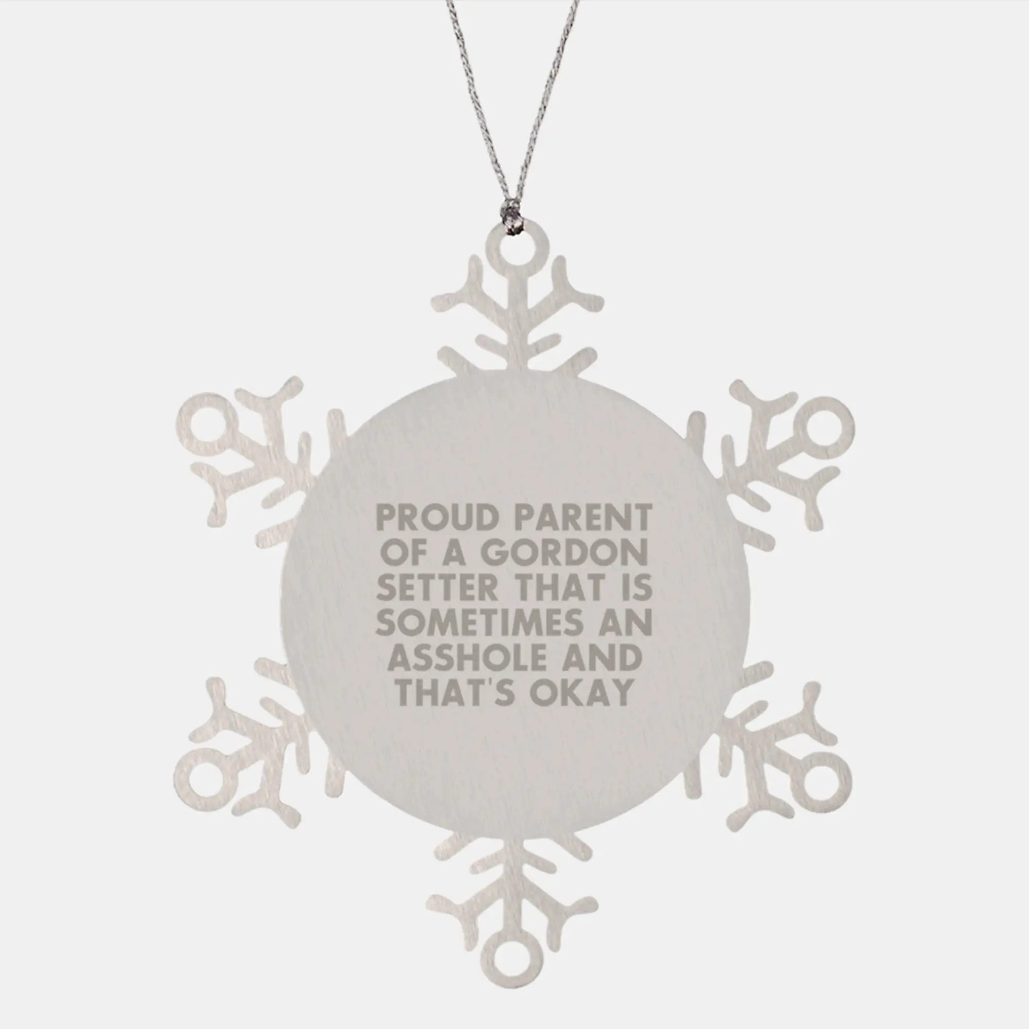 Funny Gordon Setter Dog Snowflake Ornament Gifts from Friends and Family for Christmas Unique Presents - Image 1
