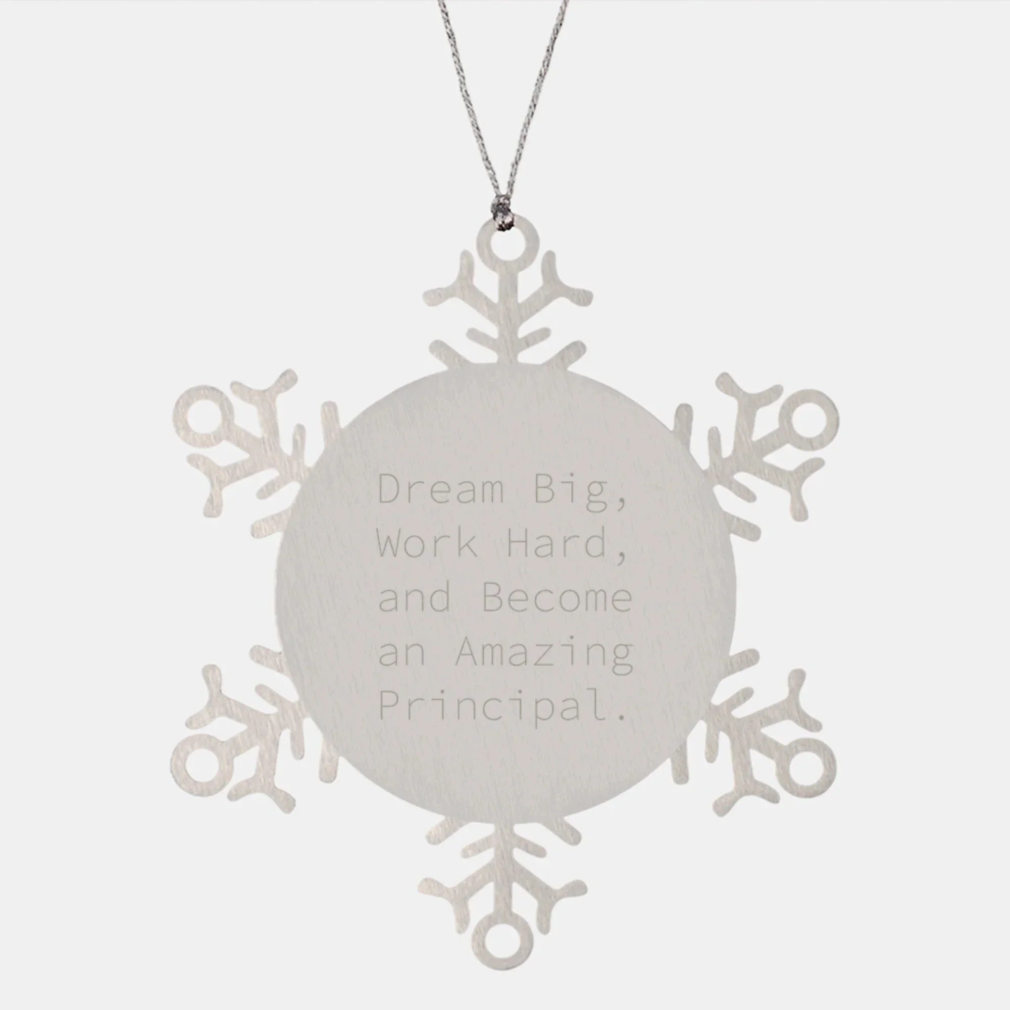 Inspirational Principal Gifts, Snowflake Ornament for Christmas, Gifts from Men, Gifts for Principal, Dream Big Quote