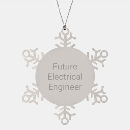 Funny Future Electrical Engineer Snowflake Ornament Gifts from Family for Men Women Coworkers - Stainless Steel Shatterproof Decorations - Image 1