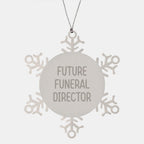 Funny Snowflake Ornaments for Funeral Directors Gifts from Friends or Family, Inspirational Quote, 3.14 Inch Stainless Steel, Christmas Unique Gifts