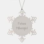 Funny Future Millwright Gifts from Men to Millwrights - Snowflake Ornament with Inspirational Quote, Perfect for Christmas Unique Gifts