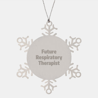 Funny Inspirational Gifts from Friends and Family for Future Respiratory Therapist Christmas Unique Snowflake Ornament - Image 1