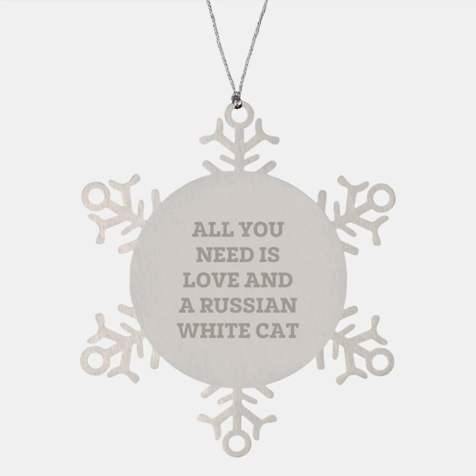 Funny Russian White Cat Gifts from Men to Women - Snowflake Ornament for Russian White Cat Lovers - Christmas Unique Gifts - Image 1