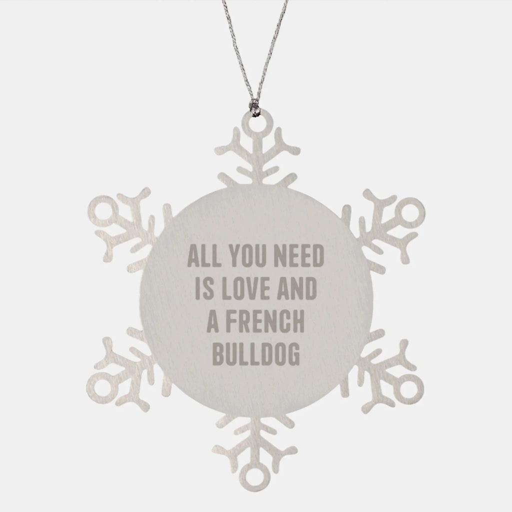 French Bulldog Snowflake Ornament Gifts from Family Friends Coworkers for Men Women, Christmas Unique Snowflake Ornaments for French Bulldog Lovers