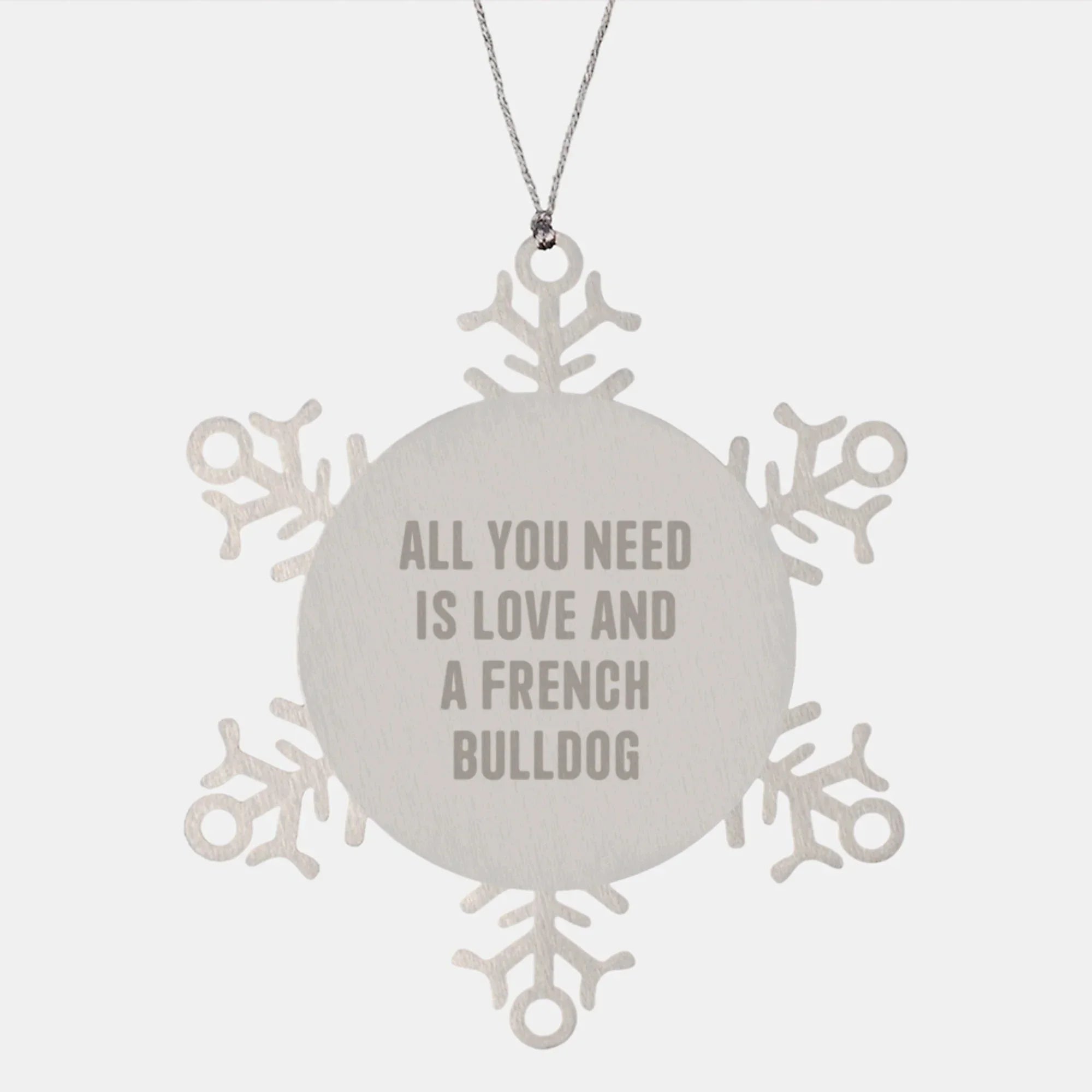 French Bulldog Snowflake Ornament Gifts from Family Friends Coworkers for Men Women, Christmas Unique Snowflake Ornaments for French Bulldog Lovers