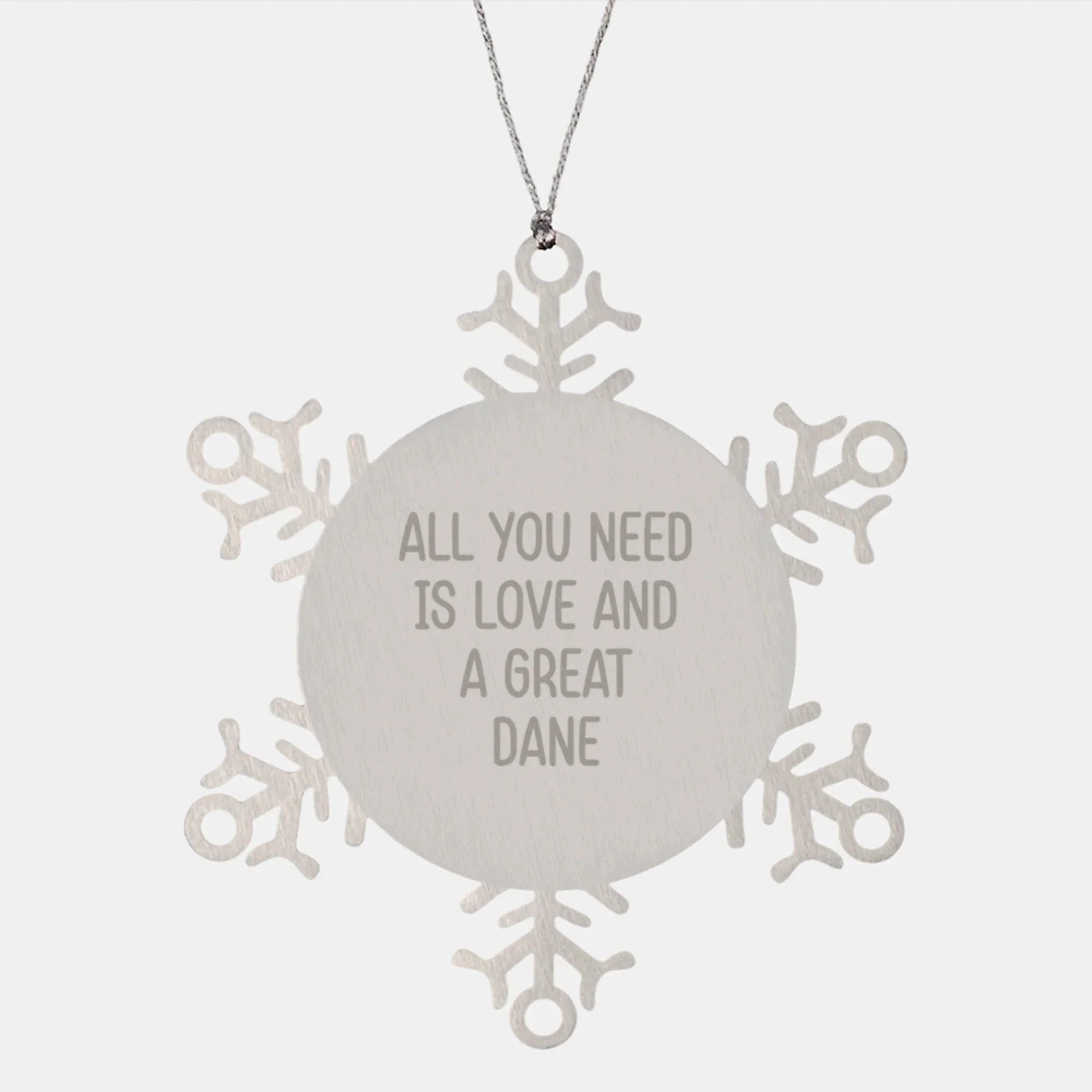 Great Dane Dog Lovers' Heartwarming Snowflake Ornaments for Christmas Unique Gifts from Friends to Family - 'All You Need Is Love And A Great Dane'
