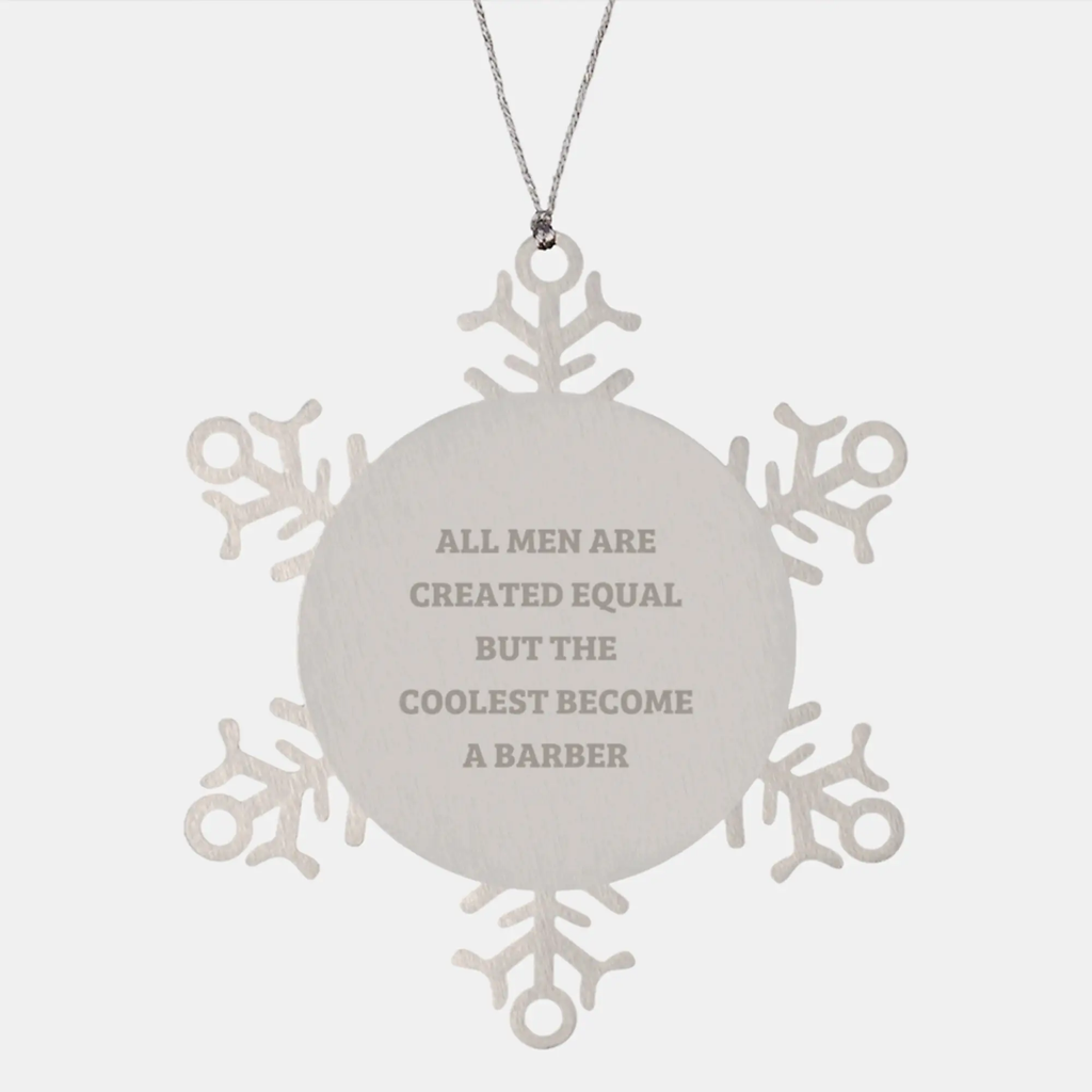 Bold Cool Barber Unique Snowflake Ornament for Friends Christmas Gift - Image 1