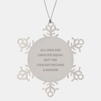 Bold Cool Barber Unique Snowflake Ornament for Friends Christmas Gift - Image 1