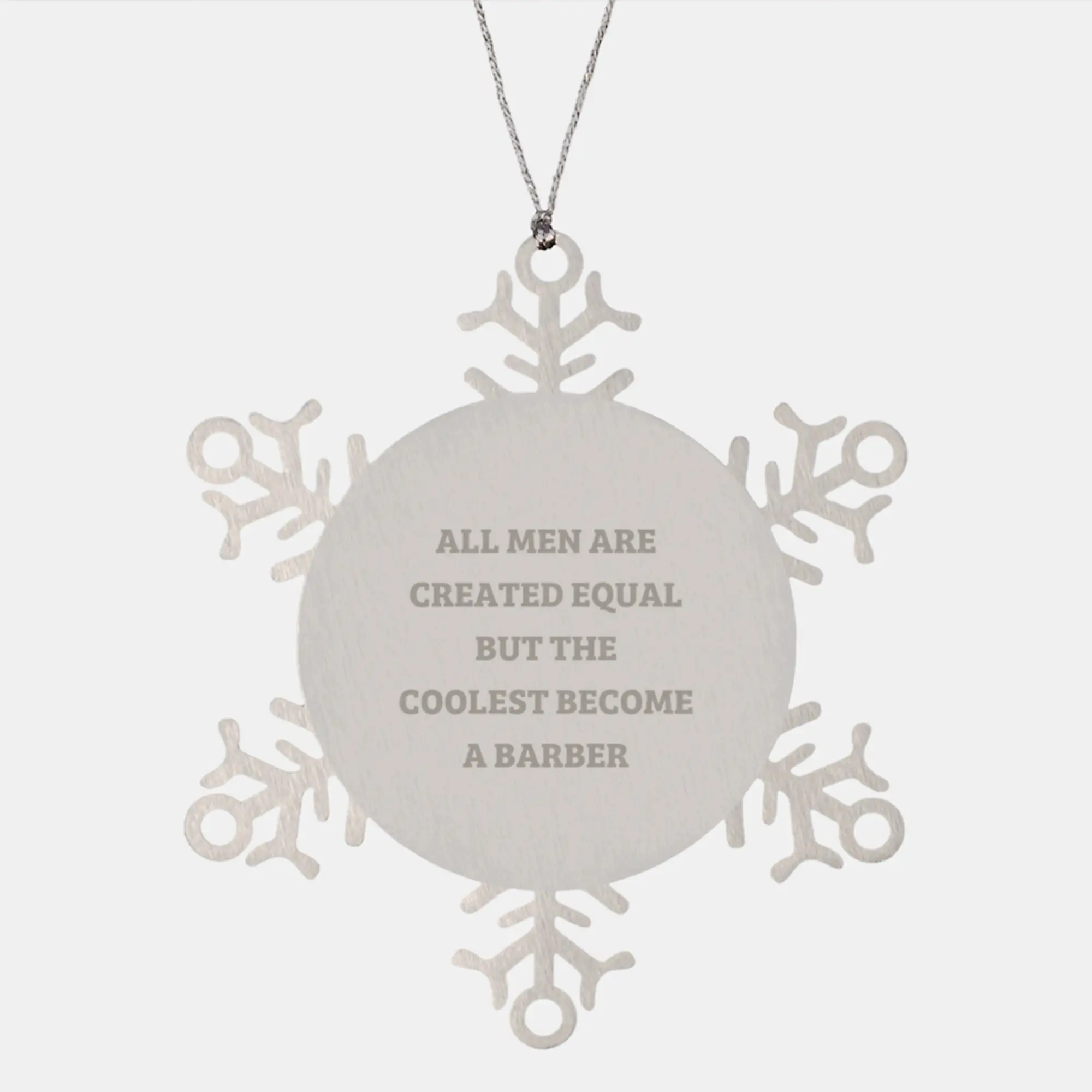 Bold Cool Barber Unique Snowflake Ornament for Friends Christmas Gift - Image 1
