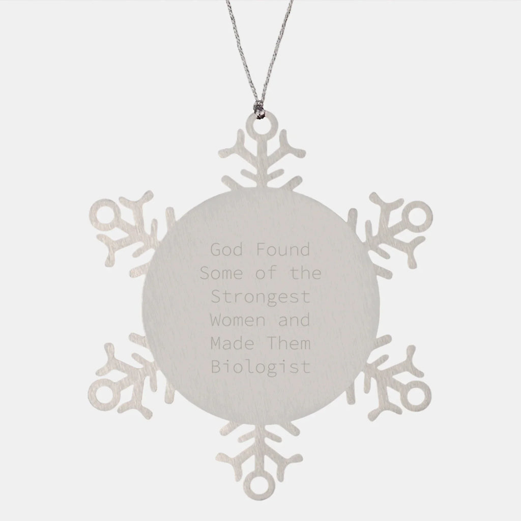 Biologist Snowflake Ornament Gifts from Friends, Funny Quote Women Christmas Unique Decorations for Biologist Home Office Desk