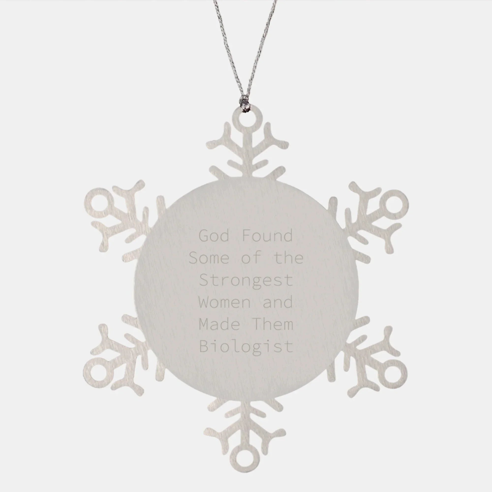 Biologist Snowflake Ornament Gifts from Friends, Funny Quote Women Christmas Unique Decorations for Biologist Home Office Desk