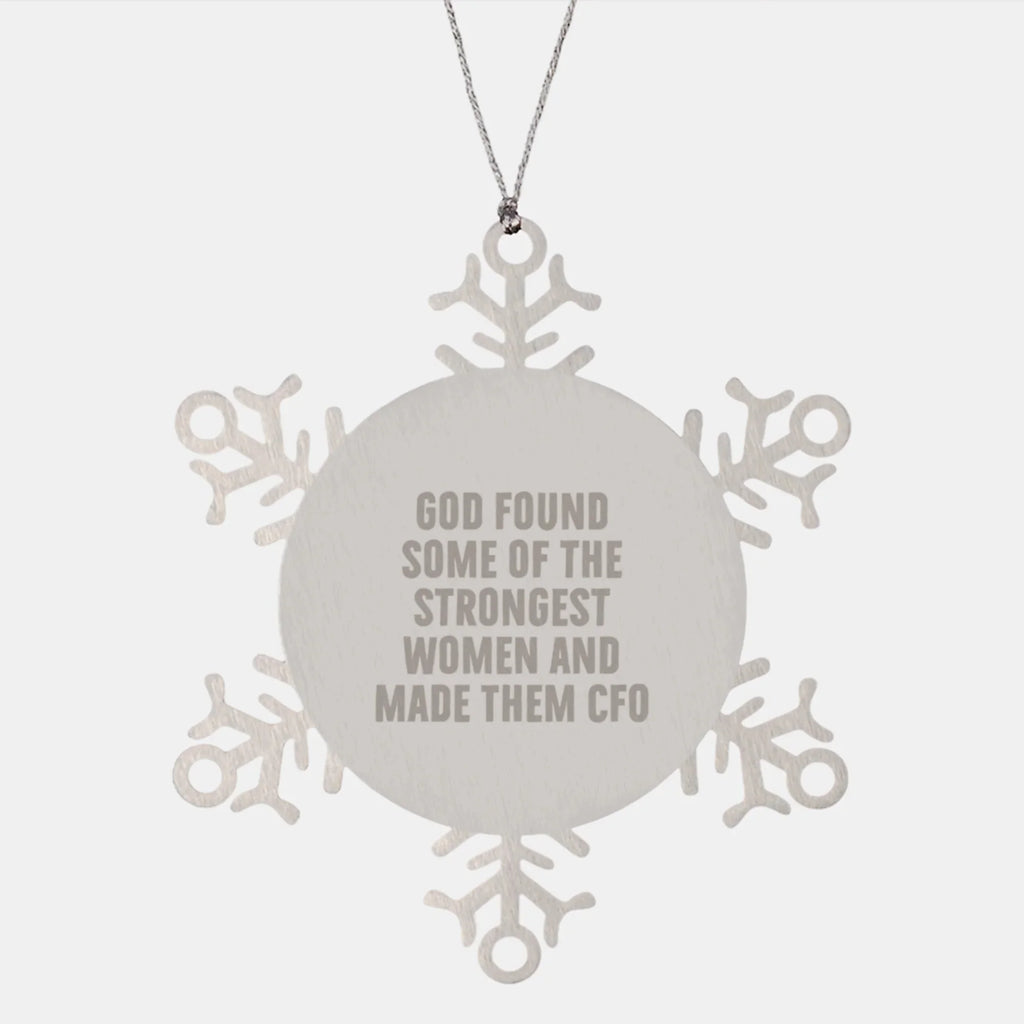 Funny CFO Gifts for Women from Friends Men, Christmas Unique CFO Snowflake Ornament, Inspirational CFO Women Gift
