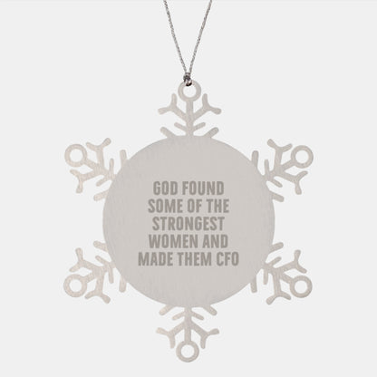 Funny CFO Gifts for Women from Friends Men, Christmas Unique CFO Snowflake Ornament, Inspirational CFO Women Gift - Image 1