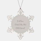 Funny CPA Gifts from Friends for Christmas Unique Snowflake Ornaments, 'Coffee Gives Me My Cpa Power' Inspiration, Stainless Steel, Durable, and Shatterproof - Image 1