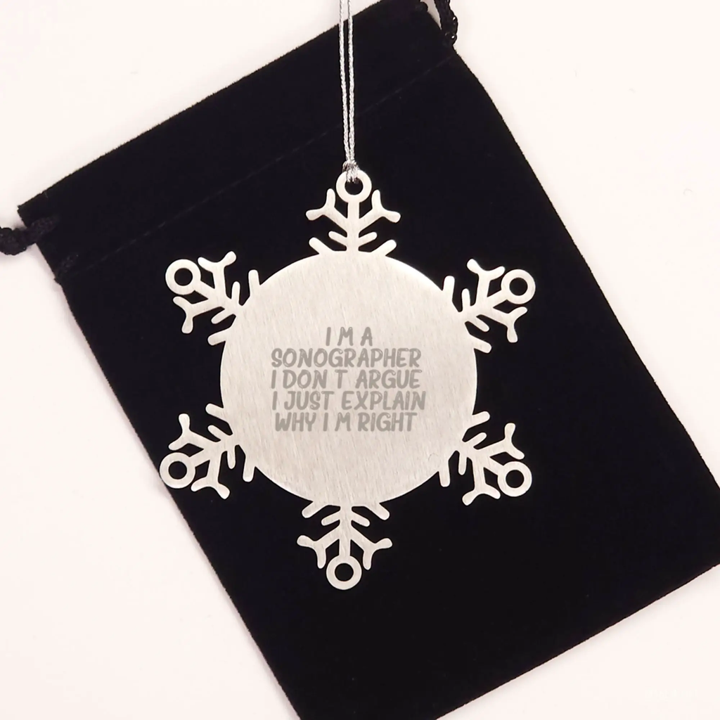 Sonographer Keepsake Snowflake Ornament for Him Christmas Gift - Image 2