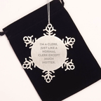 Clerk Snowflake Ornament Premium Keepsake for Him Christmas Gift - Image 2