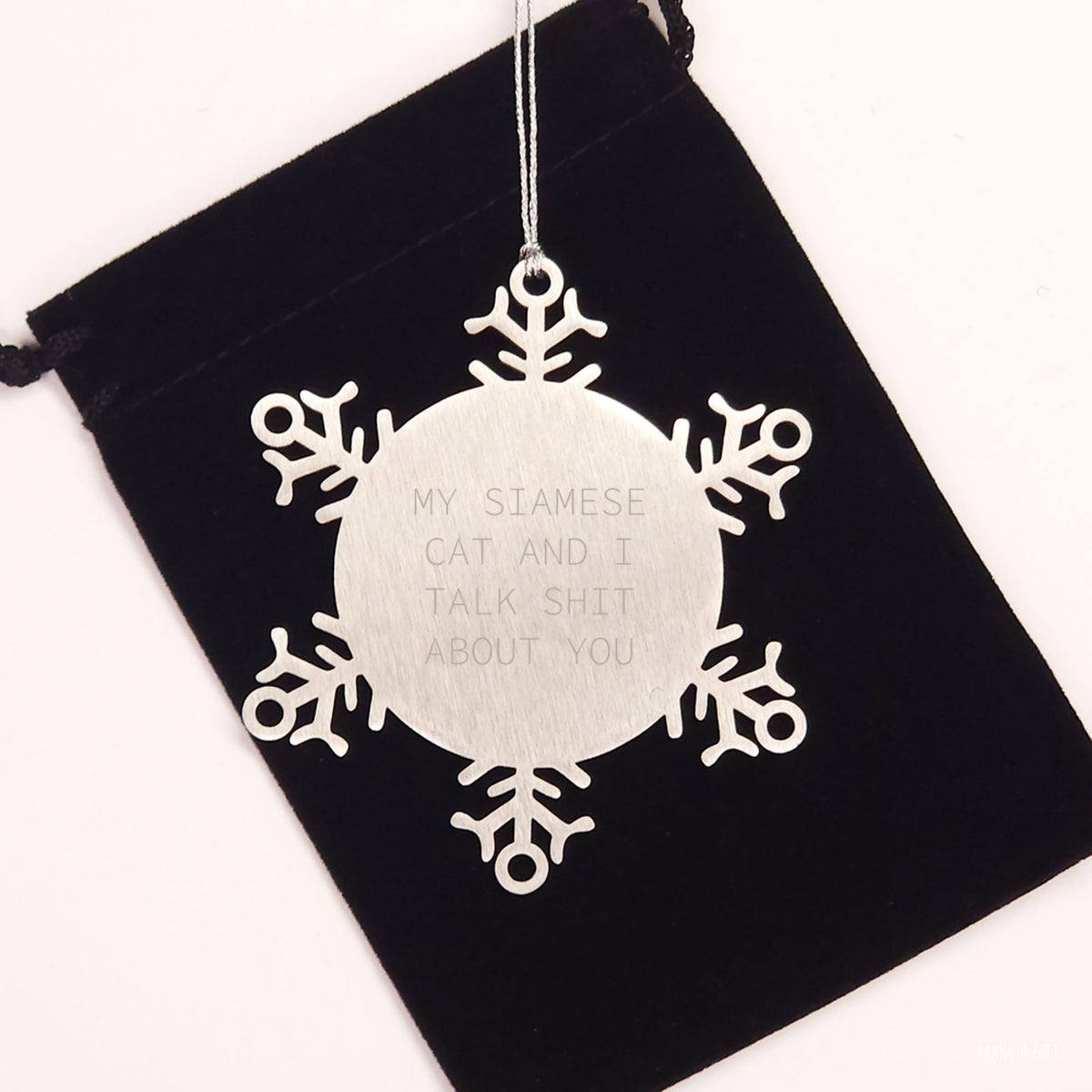 Christmas Ornament Funny Siamese Cat Quote Gift for Coworkers - Image 2