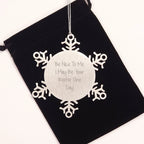 Funny Roofer Gifts from Friends for Men, Snowflake Ornament with Inspirational Quote, 3.14 Inch Shatterproof Stainless Steel, Christmas Unique Gifts