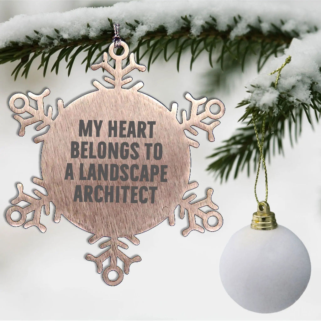 Funny Landscape Architect Snowflake Ornament -My Heart Belongs To A Landscape Architect'