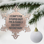 Secretary Snowflake Ornament I'm A Fairly Decent Secretary Great Office Gift - Mallard Moon